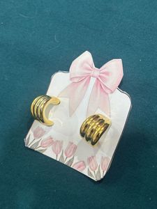 Chunky Gold Tone Hoop Earrings