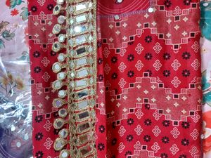 Vibrant Pink Bandhani Saree with Mirror Work