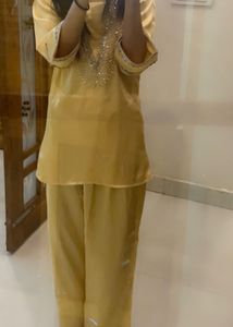 Elegant Yellow Kurta Pajama Coord  Set