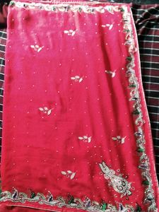 Stone Work Saree Only No Blouse/no Return/no Refun