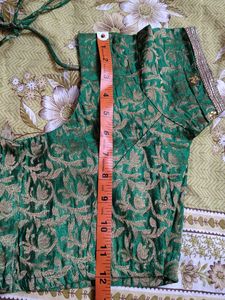 32 size Elegant Green Brocade Blouse