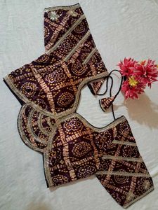 Designer Bandhani Silk Blouse