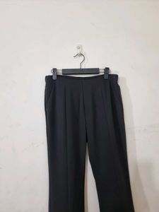 00180 Black Flared Split Hem Pants
