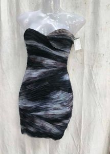 85209. Strapless Abstract Print Mini Dress