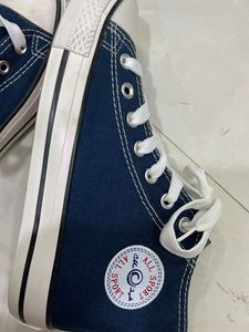 Stylish Navy Blue High-Top Sneakers