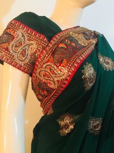 Heavy embroidered saree with Stitched blouse