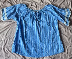 Blue Striped Tunic Top