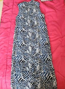 Boho Leaf Print Maxi Dress