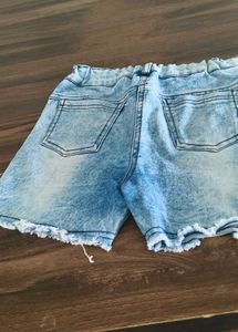 Girls Acid Wash Denim Shorts