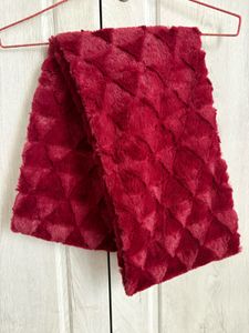 Soft Faux Fur Wine color Scarf