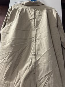Classic Beige Oversized Button-Up Shirt