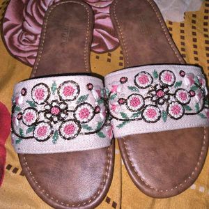 Ethnic Embellished Flip Flop For Women UK 8