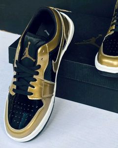 Air Jordan 1 Gold &amp; Black Shoes