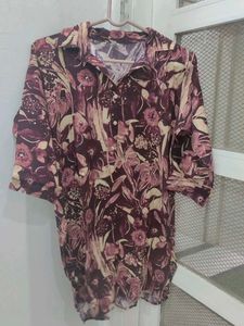 Floral Print Button-Up kurta pant set