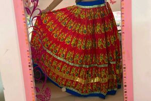 Vibrant Red Ethnic Skirt
