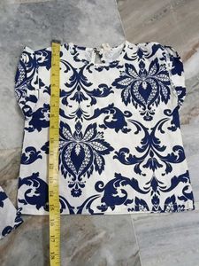 Cute Navy &amp; White Print Top and Skirt Set