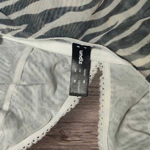 Undiz Sheer Zebra Print Bodysuit