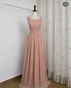Elegant Lace Bodice Chiffon Gown