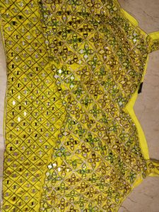 Yellow Mirror Work Blouse