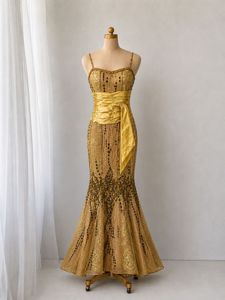 Stunning Embellished Gold Evening Gown