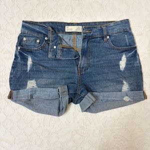 Distressed Denim Shorts