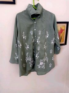 WOMENS Embroidered Green TOP