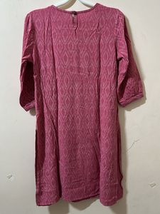 Pink Embroidered Tunic Dress