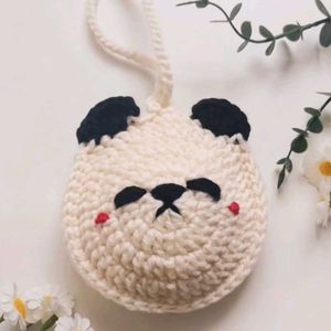 Handmade Crochet Panda Pouch