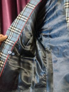Boys Blue Striped Coat
