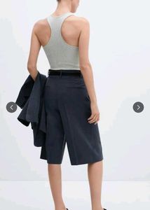 Blue Culottes with White Tank Top
