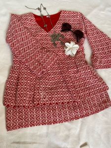 Patterned Red Tunic Top