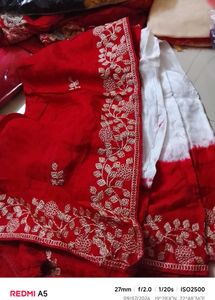 Elegant Red Embroidered Saree