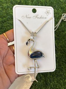 Chic Flamingo Pendant Silver Necklace