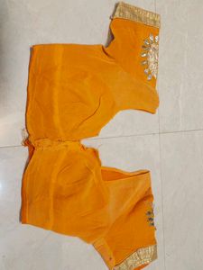 Vibrant Yellow Saree with Blouse