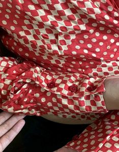 Chic Red Polka Dot Wrap Top