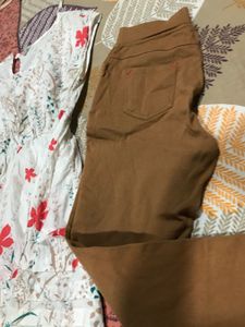 Floral Kurta with Brown Pants