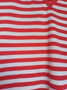 Striped V-Neck Tee shein xs
