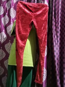 Velvet Burnout Pattern Leggings