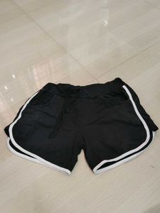 Black Dolphin Shorts with White Trim