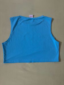 Bright Blue Sleeveless Cropped Top