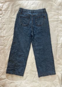 Wide Leg Blue Denim Jeans