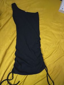 SSS Diva Black Ruched One Side Dress