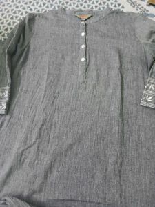 Gray Button-Down  Kurta