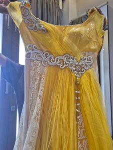 Elegant Yellow Embellished Gown