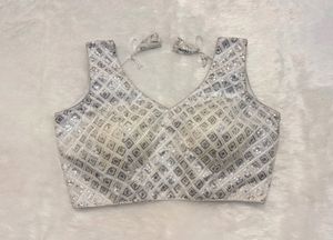 Sparkling Silver Sequin Blouse