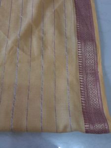Pretty Yellow Dupatta with Striped pattern