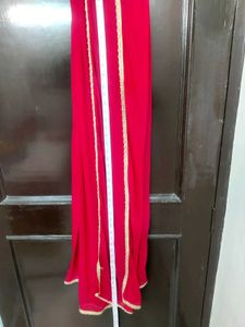 Red Dupatta with Golden Border✨