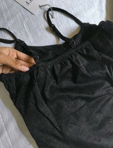 Sparkly Black Halter Neck Dress