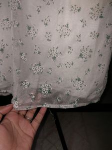 White Floral Net Dress