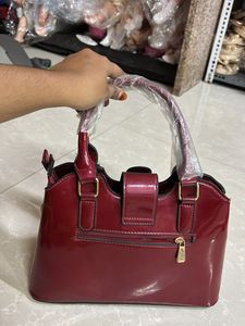 Stylish Red Patent Handbag